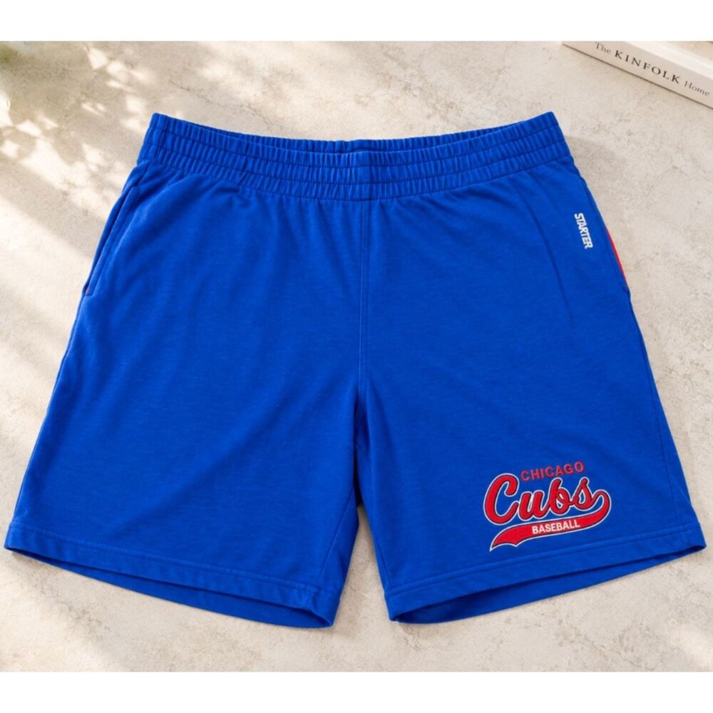 Starter Chicago Cubs Mens M Blue Retro Athletic Shorts MLB Baseball Logo Gym